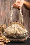 Buy_Nayaab By Sonia_Gold Beads, Embroidery, Sequins Aynali Clutch Ecru Potli _at_Aza_Fashions