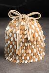 Nayaab By Sonia_Cream Beads Serenity Gilt Drops Rustic Aura Potli _Online_at_Aza_Fashions