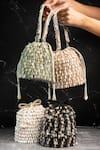 Buy_Nayaab By Sonia_Cream Beads Serenity Gilt Drops Rustic Aura Potli 