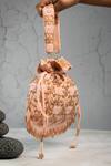 Buy_Nayaab By Sonia_Pink Beads, Embroidery, Sequins Serenity Satchel Criss Cross Blush Potli _Online_at_Aza_Fashions