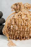 Shop_Nayaab By Sonia_Gold Embroidery, Beads, Sequins Serenity Satchel Aura Potli _Online_at_Aza_Fashions