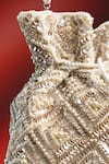 Shop_Nayaab By Sonia_Off White Pearls, Rhinestones, Embroidery, Crystals Criss Cross Ivory Potli _Online_at_Aza_Fashions