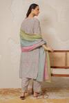 Shop_Nemaani_Blue Modal, Cotton Gota Patti, Mirrors Square Noor Hand Block Print Kurta Set _at_Aza_Fashions