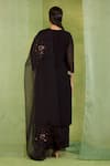 Shop_Radha Sharma_Black Georgette, Crepe, Organza Sequins, Embroidery Hand Embellished Kurta Set _at_Aza_Fashions