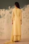 Shop_Radha Sharma_Yellow Georgette, Crepe Embroidery Round Neck Hand Kurta And Palazzo Set _at_Aza_Fashions