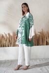 Shop_Vedika Soni_Ivory Crepe Embroidery Collared Shirt Set _Online_at_Aza_Fashions