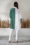 Shop_Vedika Soni_Ivory Crepe Embroidery Collared Shirt Set _at_Aza_Fashions