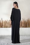 Shop_Vedika Soni_Black Beads V-neck Embroidered Kaftan _at_Aza_Fashions