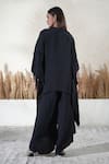 Shop_Vedika Soni_Black Tassels V-neck Placement Embroidered Kaftan Set _at_Aza_Fashions