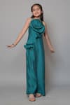 Jelly Jones_Green Ruffled Flower Jumpsuit_Online_at_Aza_Fashions