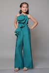 Buy_Jelly Jones_Green Ruffled Flower Jumpsuit_at_Aza_Fashions