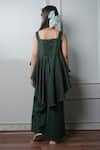 Shop_Jelly Jones_Green Embroidery Flower Embellished Jumpsuit_at_Aza_Fashions