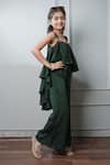 Jelly Jones_Green Embroidery Flower Embellished Jumpsuit_Online_at_Aza_Fashions