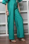 Jelly Jones_Green Embellished Buckle Jumpsuit_at_Aza_Fashions