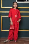 Buy_Jelly Jones_Red Beads Embellished Buckle Jumpsuit _at_Aza_Fashions