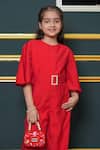Buy_Jelly Jones_Red Beads Embellished Buckle Jumpsuit _Online_at_Aza_Fashions