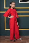 Shop_Jelly Jones_Red Beads Embellished Buckle Jumpsuit _Online_at_Aza_Fashions