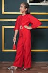 Buy_Jelly Jones_Red Beads Embellished Buckle Jumpsuit 