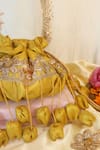 Buy_Soho Boho Studio By Aarti Thakur_Gold Tassels Embellished Potli Bag _Online_at_Aza_Fashions