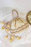 Shop_Soho Boho Studio By Aarti Thakur_White Embroidery, Sequins, Cut Work Potli Bag _at_Aza_Fashions