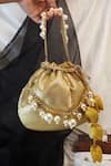 Buy_Soho Boho Studio By Aarti Thakur_Gold Sequins, Pearls Potli Bag _at_Aza_Fashions