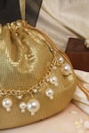 Soho Boho Studio By Aarti Thakur_Gold Sequins, Pearls Potli Bag _Online_at_Aza_Fashions
