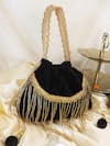 Shop_Soho Boho Studio By Aarti Thakur_Black Cut Work Velvet Potli Bag _at_Aza_Fashions