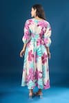 Shop_Naintara Bajaj_Purple Cotton V-neck Floral Print Dress _at_Aza_Fashions