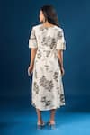 Shop_Naintara Bajaj_Off White Cotton Round Neck Florette Print Dress _at_Aza_Fashions
