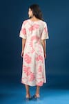 Shop_Naintara Bajaj_Off White Cotton Round Neck Fleur Print Dress _at_Aza_Fashions