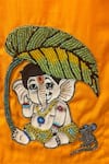 Shop_Rage Attire-Sweta Saria_Orange Cotton, Silk Beads, Embroidery Little Ganesha Kurta And Dhoti Pant Set _at_Aza_Fashions