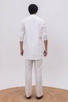 Shop_Kaka Calcutta_White Silk, Cotton Embroidery Rang Rager Kurta And Pant Set _at_Aza_Fashions