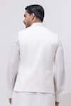 Shop_Kaka Calcutta_White Cotton Embroidery Building Nehru Jacket _at_Aza_Fashions