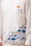 Buy_Kaka Calcutta_Ivory Embroidery Greece Nehru Jacket _Online_at_Aza_Fashions