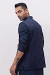 Shop_Kaka Calcutta_Navy Sequins Firefly Nehru Jacket _at_Aza_Fashions