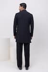 Shop_Kaka Calcutta_Black Cotton Embroidery Water Open Jacket Kurta Set With Trousers _at_Aza_Fashions