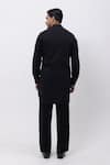 Buy_Kaka Calcutta_Black Cotton Embroidery Metallic Midnight Sherwani Jacket Set 