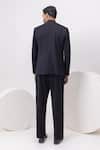 Shop_Kaka Calcutta_Black Heavy Panel Pintuck Bandhgala With Trouser _at_Aza_Fashions