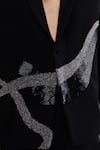 Kaka Calcutta_Black Embroidery Roots Tuxedo And Pant Set _at_Aza_Fashions