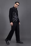 Buy_Kaka Calcutta_Black Wool Embroidery Parrot Tuxedo And Pant Set _Online_at_Aza_Fashions