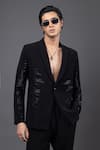 Buy_Kaka Calcutta_Black Suede Cracker Tuxedo And Pant Set _at_Aza_Fashions