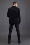 Shop_Kaka Calcutta_Black Wool Embroidery Zardozi Tuxedo And Pant Set _at_Aza_Fashions