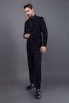 Shop_Kaka Calcutta_Black Film Tuxedo And Pant Set _at_Aza_Fashions