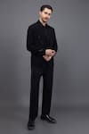 Buy_Kaka Calcutta_Black Film Tuxedo And Pant Set _at_Aza_Fashions
