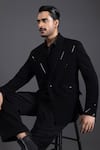 Kaka Calcutta_Black Film Tuxedo And Pant Set _at_Aza_Fashions