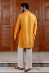 Shop_Nafs_Yellow Tussar Embroidery Floral Kurta Pant Set _at_Aza_Fashions
