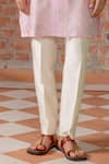Nafs_Pink Chanderi , Chanderi, Embroidery Potli Buttoned Kurta And Pant Set _Online_at_Aza_Fashions