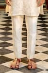 Nafs_Off White Chanderi Silk Embroidery Ivory Potli Button Kurta And Pant _Online_at_Aza_Fashions