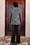 Nafs_Black Tussar Zari, Embroidery Silk Jacket Set _at_Aza_Fashions