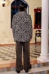 Shop_Nafs_Black Tussar Zari, Embroidery Silk Jacket Set _at_Aza_Fashions